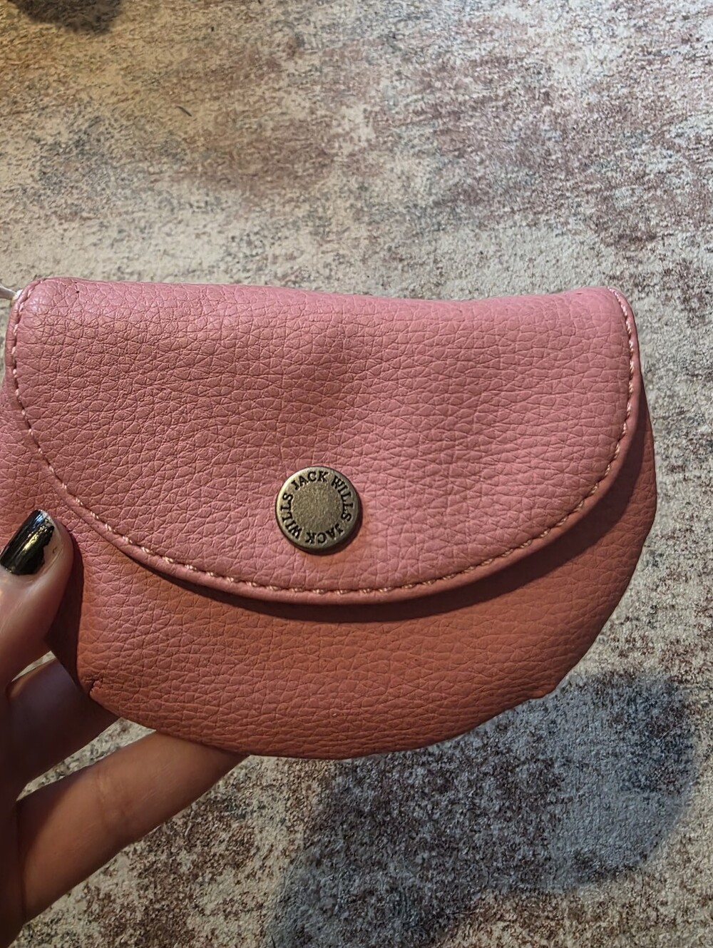 NEW Women's Jack Wills Dusty Pink Pebbled Leather Coin Pouch